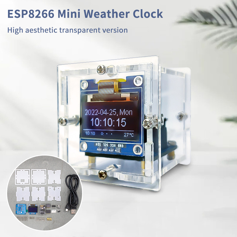Diy Electronics Tool Kit - ESP8266 Mini Weather Clock Kit DIY