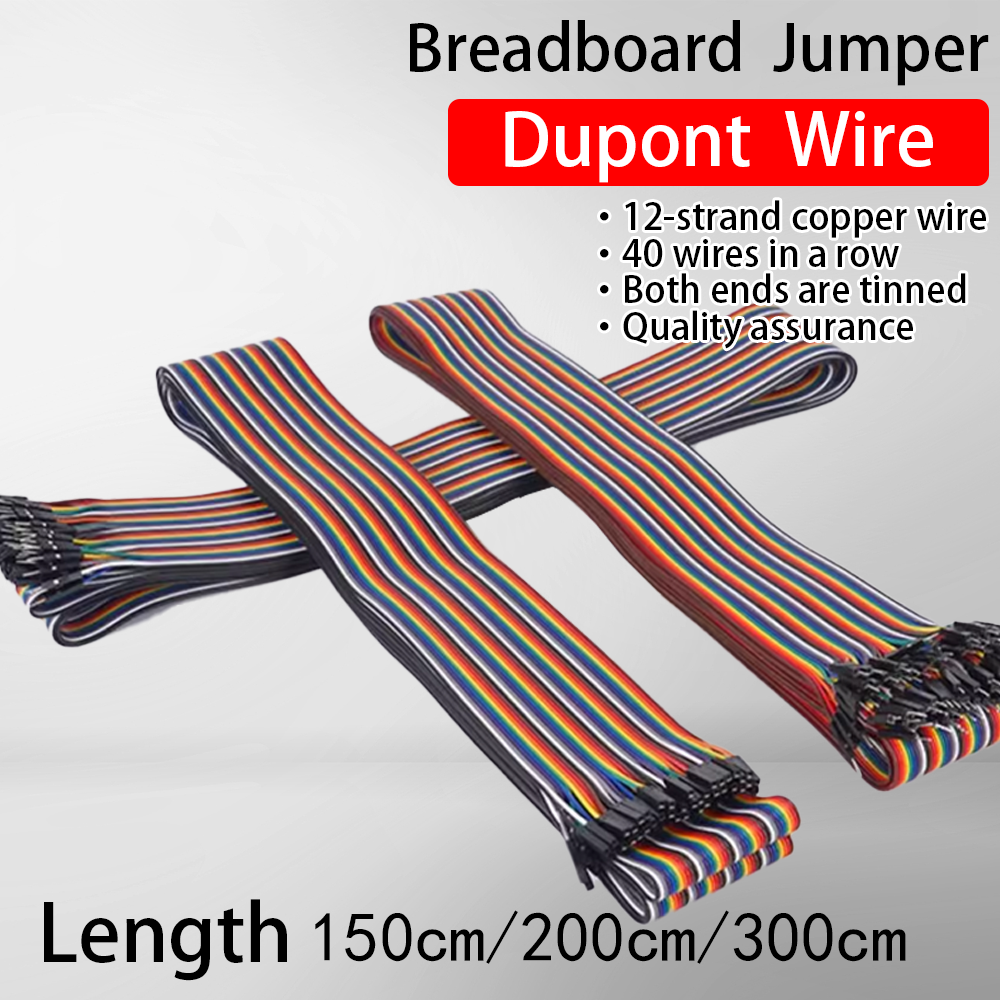 Breadboard Jumper Wire - 40pin Multicolored Dupont Jumper Wires 150cm