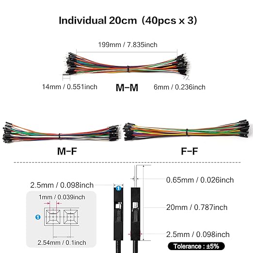 120pcs 40 Pin Breadboard Jumpe - đánh giá và giá Breadboard Jumper Wire