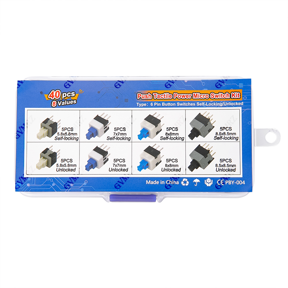 40PCS 8Values Push Tactile Mic - đánh giá và giá Diy Electronics Tool Kit