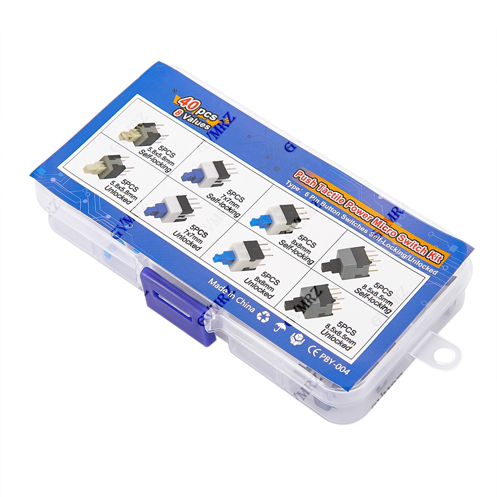 40PCS 8Values Push Tactile Mic - đánh giá và giá Diy Electronics Tool Kit