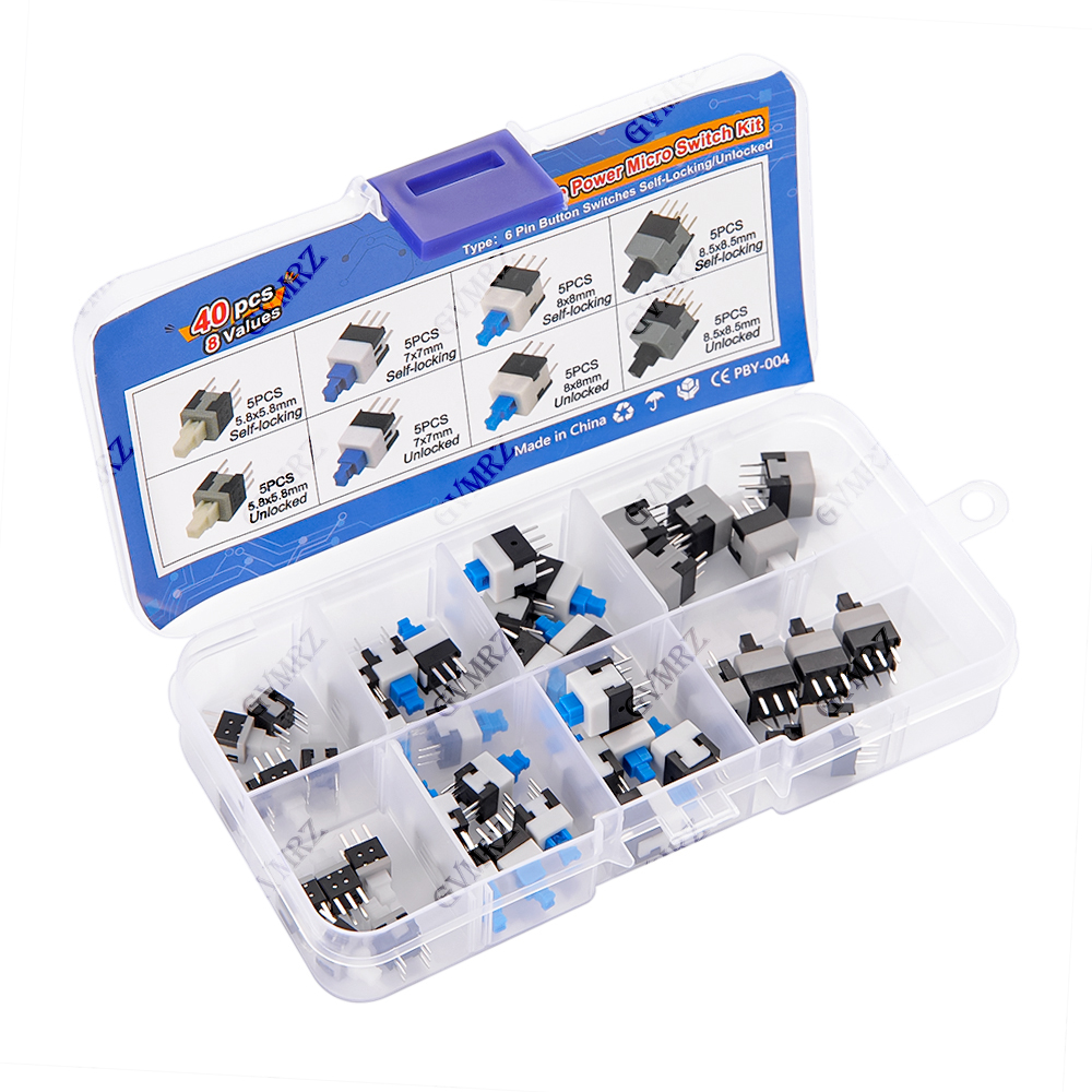 40PCS 8Values Push Tactile Mic - đánh giá và giá Diy Electronics Tool Kit