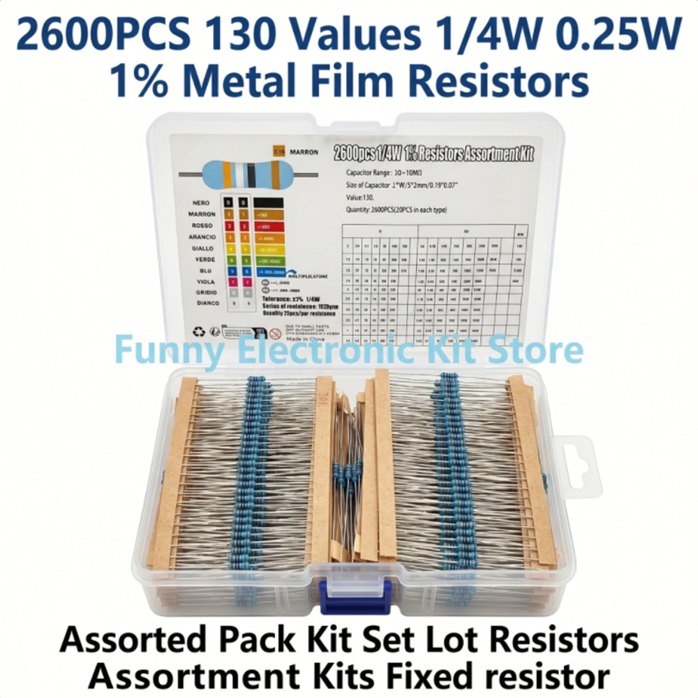 2600pcs Metal Film Resistors A - đánh giá và giá Diy Electronics Com