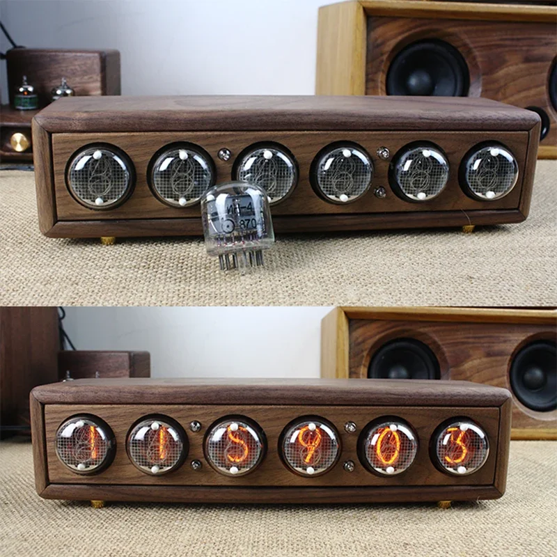 Luxury Wood Nixie Tube Clock D - đánh giá và giá Diy Electronics Table