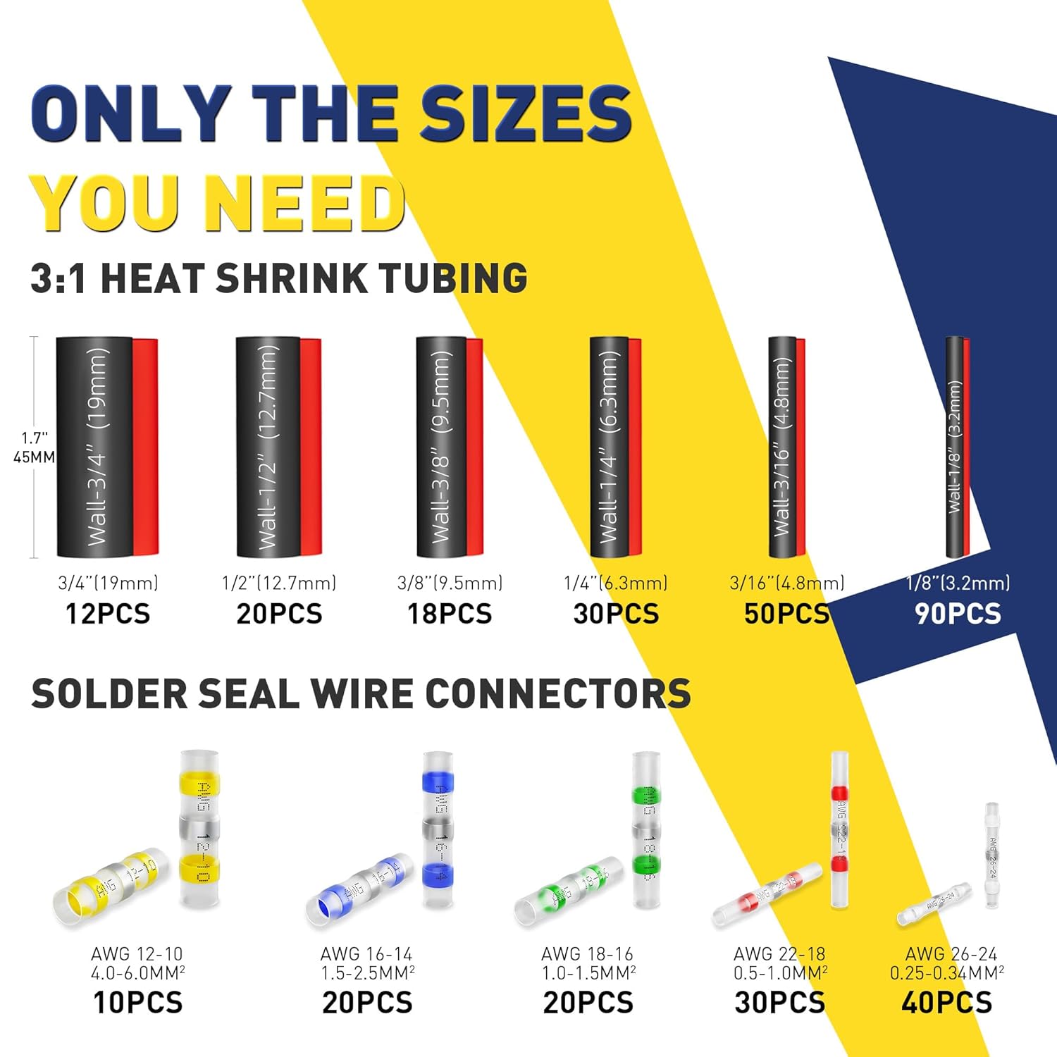 340PCS Solder Seal Wire Connec - đánh giá và giá Heat Shrink Tubing